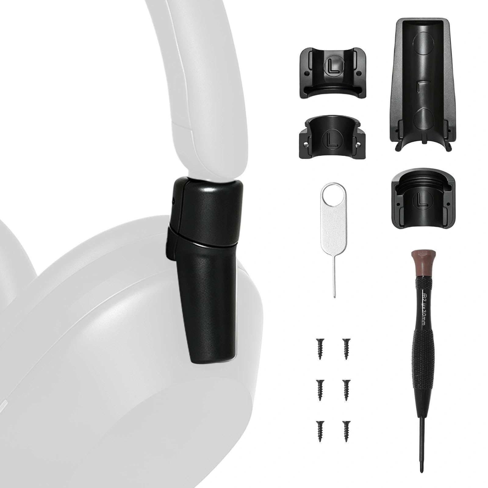 Adhiper Kit di riparazione per cerniera lato destro per Sony WH-1000XM5 | Nero, modellato con precisione per una vestibilità perfetta. Rinforzo ad alta resistenza. Strumenti completi. Facile fai da