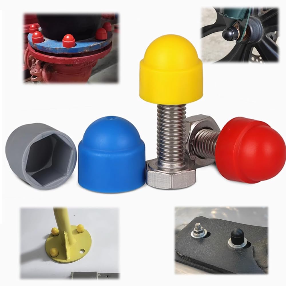 M18x26x32 Yellow Plastic Hex Nut Covers (50pcs) - Waterproof Protection & Rust Prevention view 6