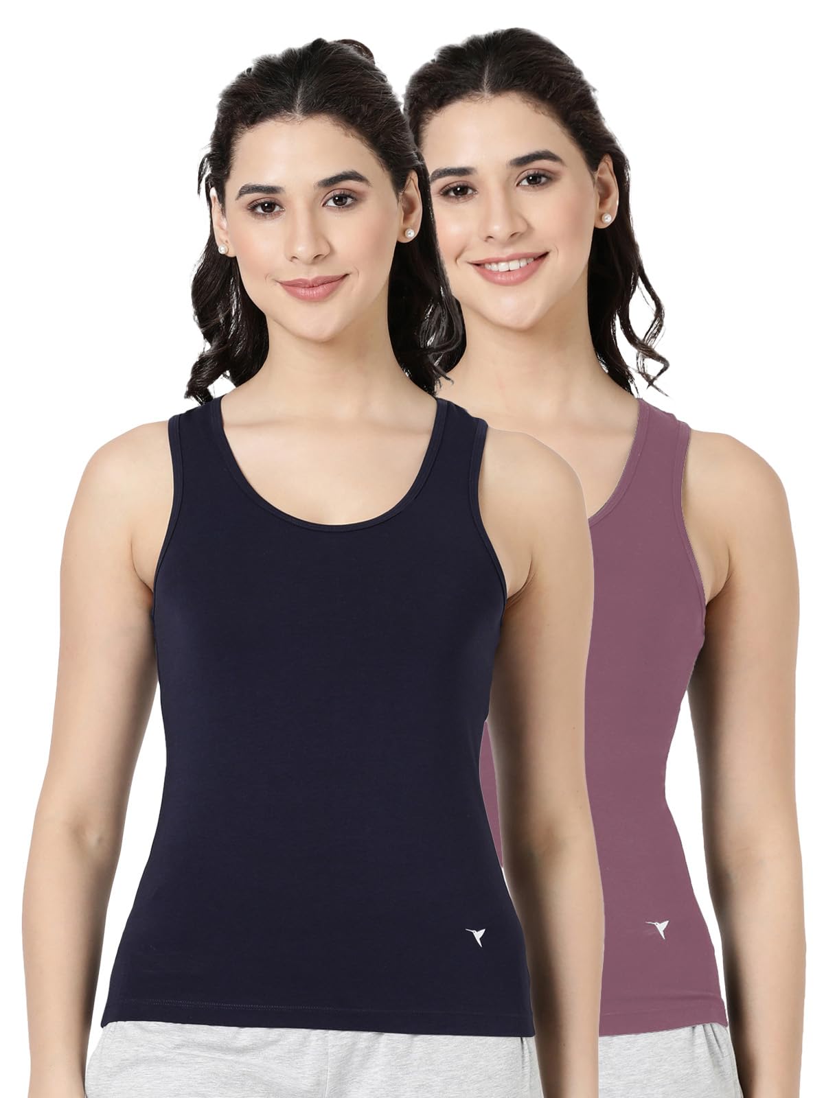 blossom Racer Back |Buy 1 GET 1 Free| Women's 100% Knitted Cotton Slip Featuring Wide Neck Sleeveless Racerback Design Tank Top for Everyday Wear-picture-34