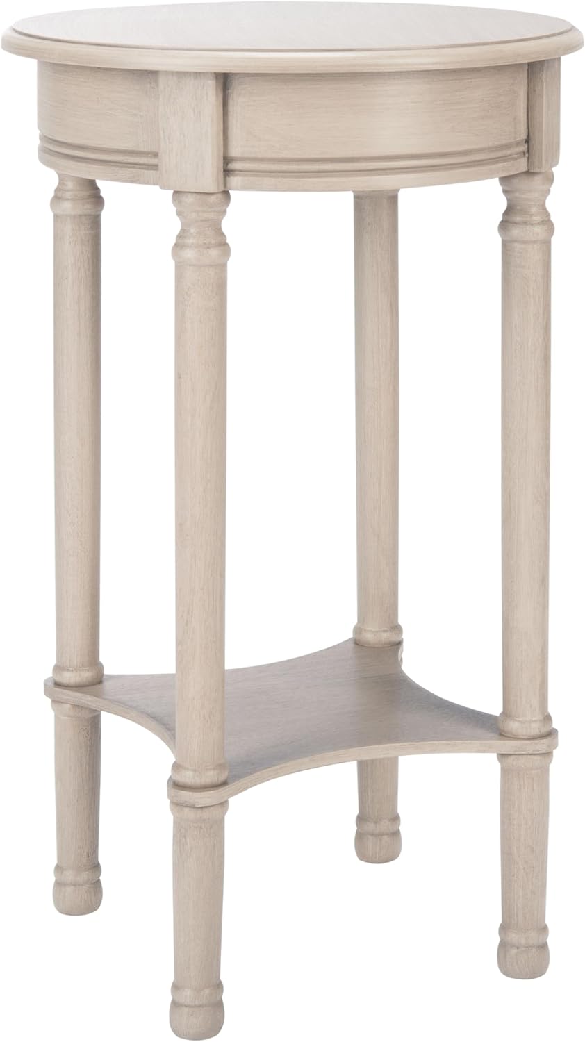Safavieh Home Collection Tinsley Greige Bottom Shelf Round Accent Table ACC5717A, 15.8" W x 15.8" L x 26" H