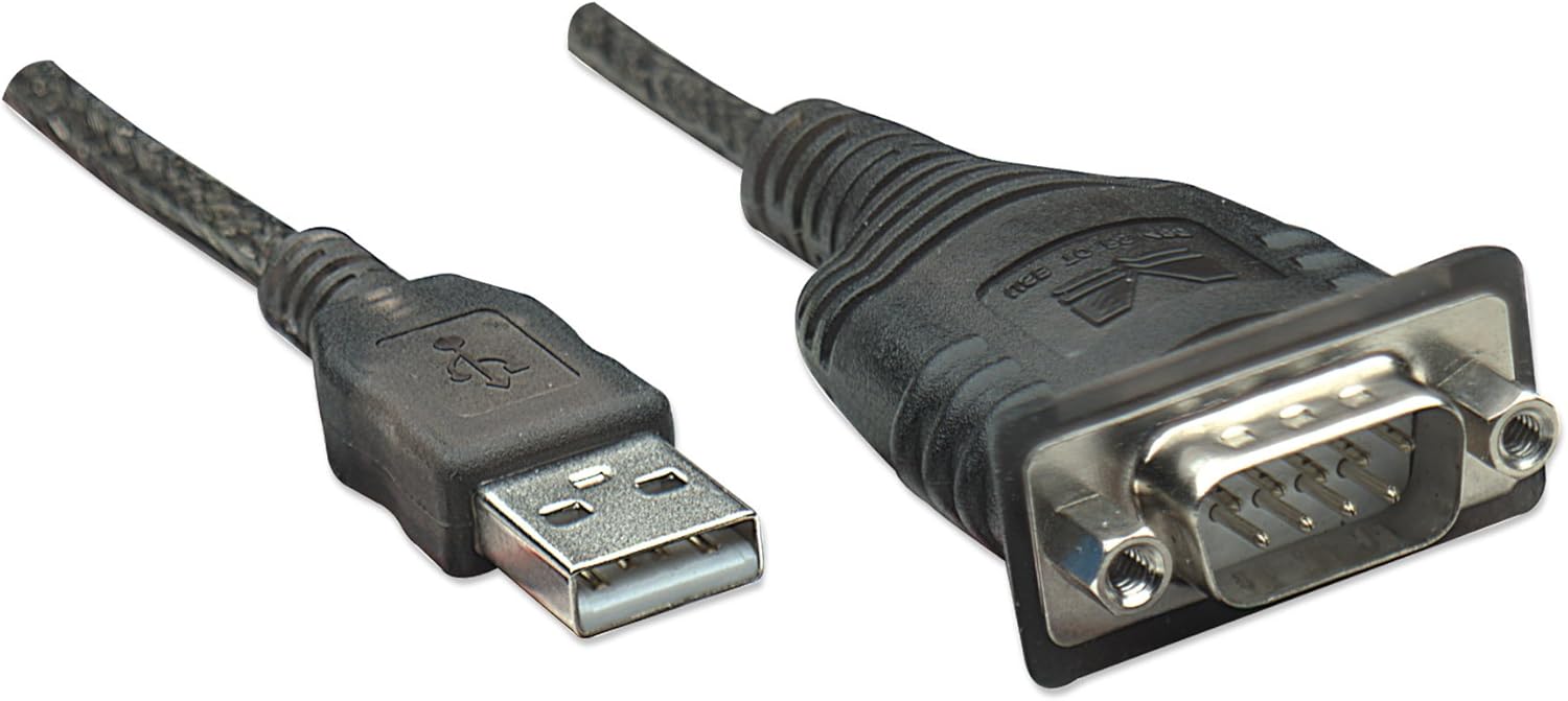 MANHATTAN 151849 USB to Serial Converter, Connects One Serial Device to a USB Port, Prolific PL-2303RA Chip, 1.8 m (6 ft.)