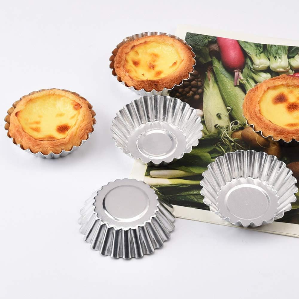 TXIN 20 Pack Egg Tart Aluminum Cupcake Cake Cookie Mold Pudding Mould Tin Baking Tool(M)