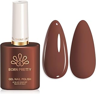 Born Pretty Dark Brown Gel Nail Polish Fall Winter Chocolate Coffee Brown Gel Polish Soak Off U V LED Nail Lamp Fall Gel Polish Nail Art Manicure Salon DIY Home Gift for Women 15ML,HEMA & TPO Free