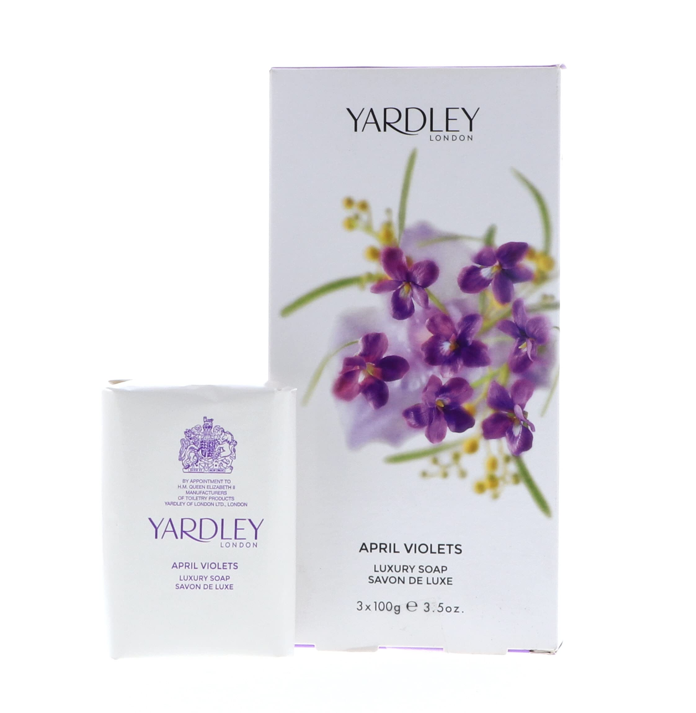 Yardley London April Violets Soaps 100 g - Pack of 3[Amazon-developed Certification] Compact by Design