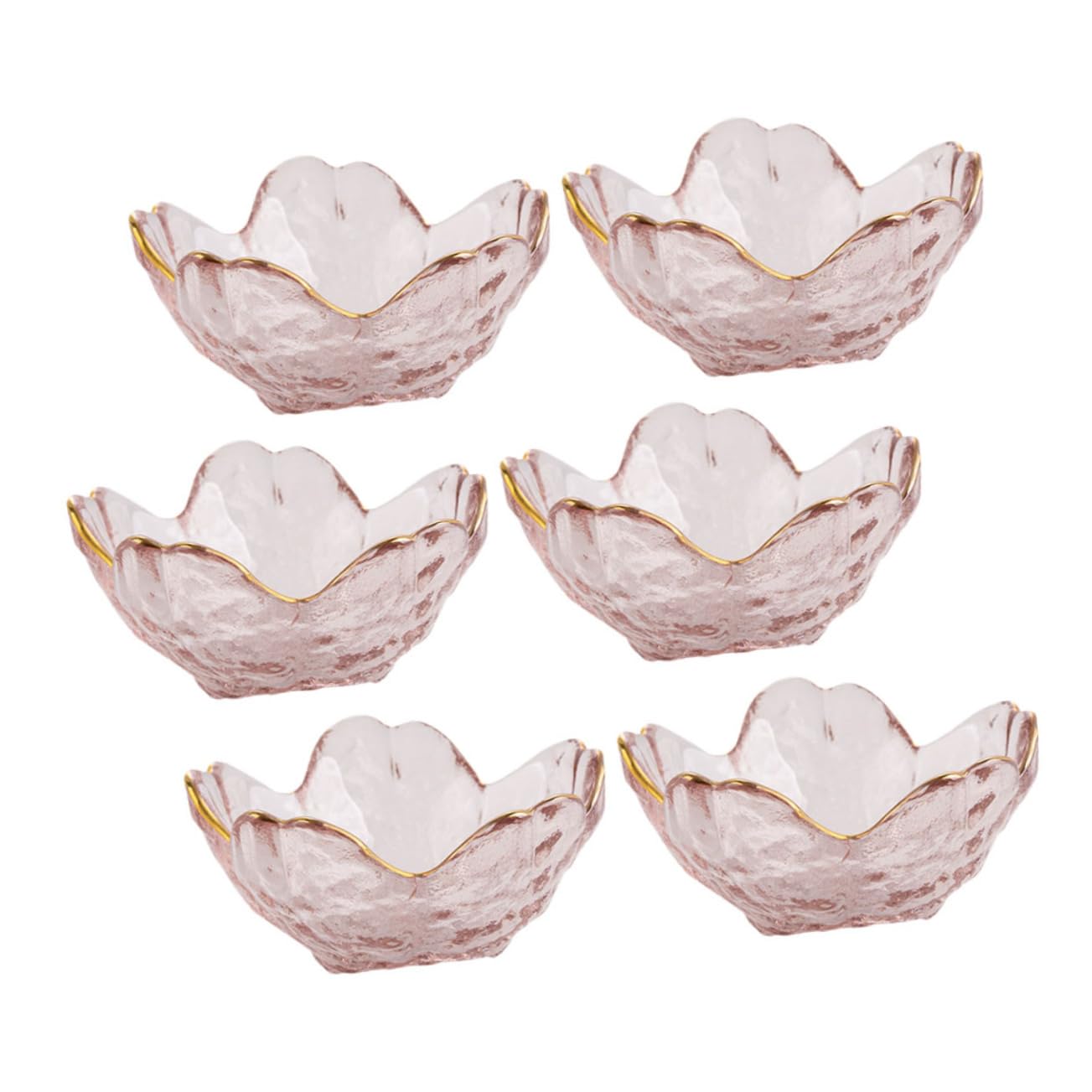 Assiette à fruits verre en forme de fleur Gatuida | Lot de 6
