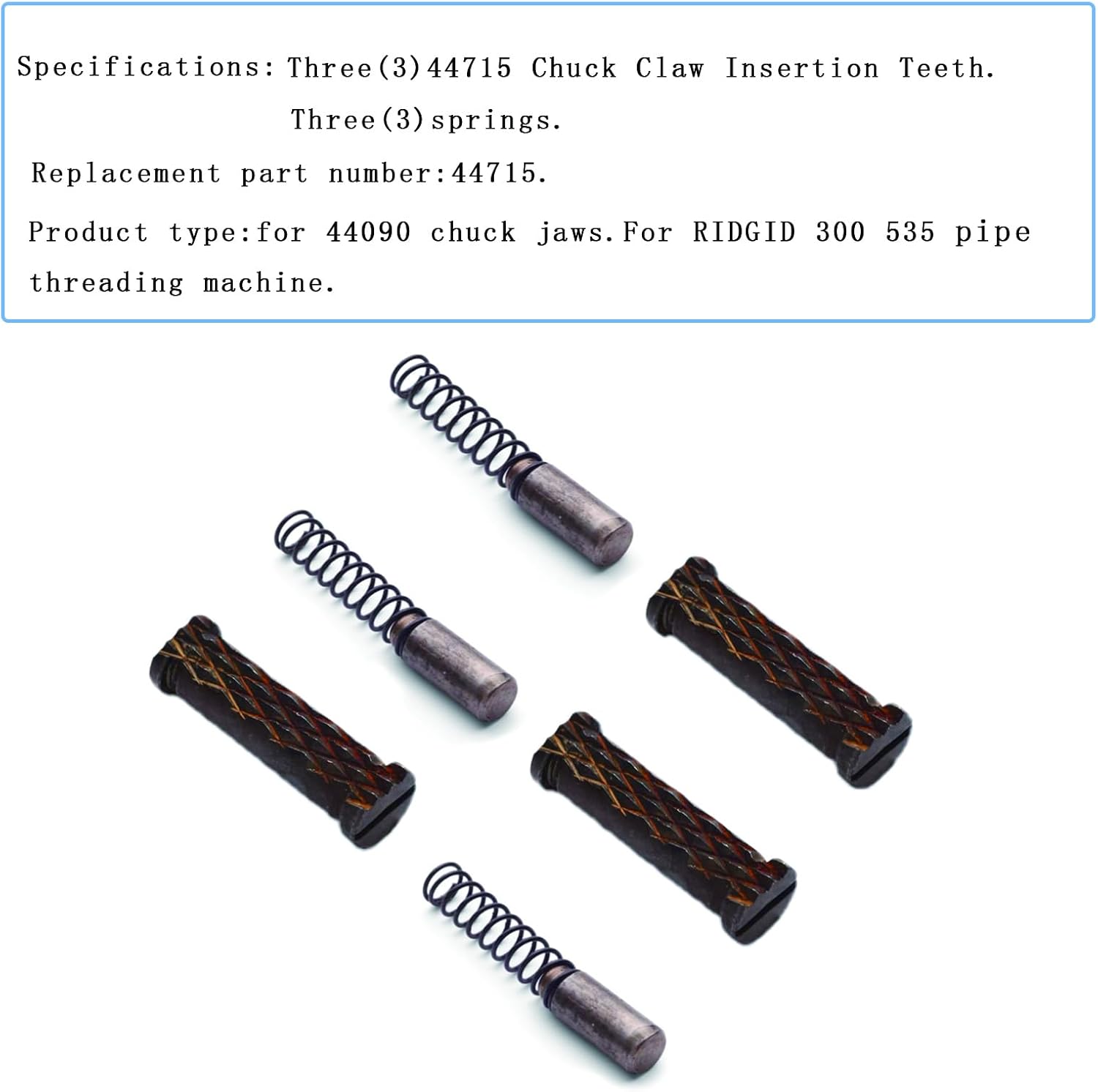 44715 Front Jaw Insert Set for RIDGID 300 535 Pipe Threading Machines tools replacement parts