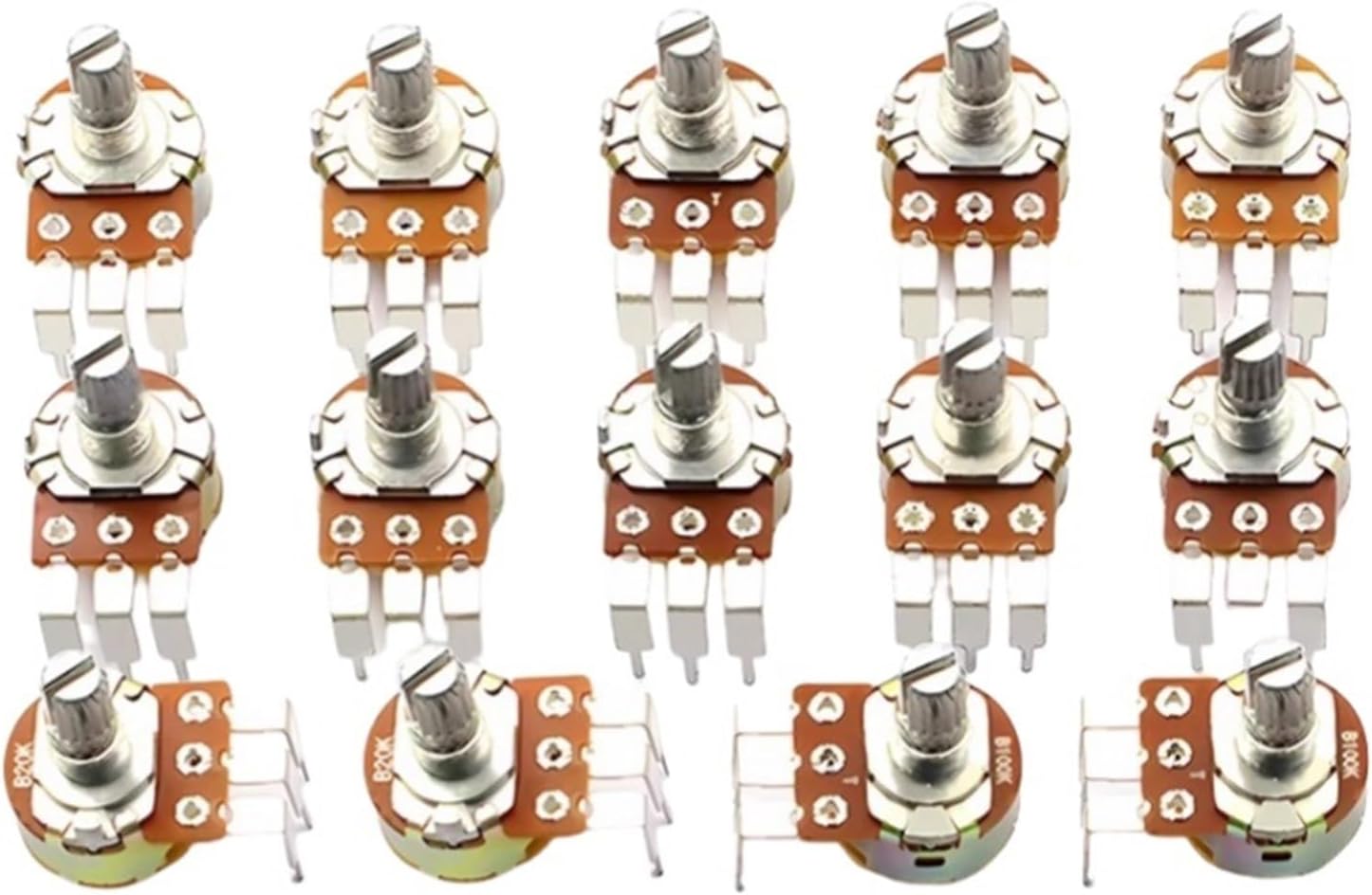 10PCS Potentiometer with Switch WH148 B500K B10K B50K B100K Corner dimming Switch Handle Length 15mm(WH148 B20K)