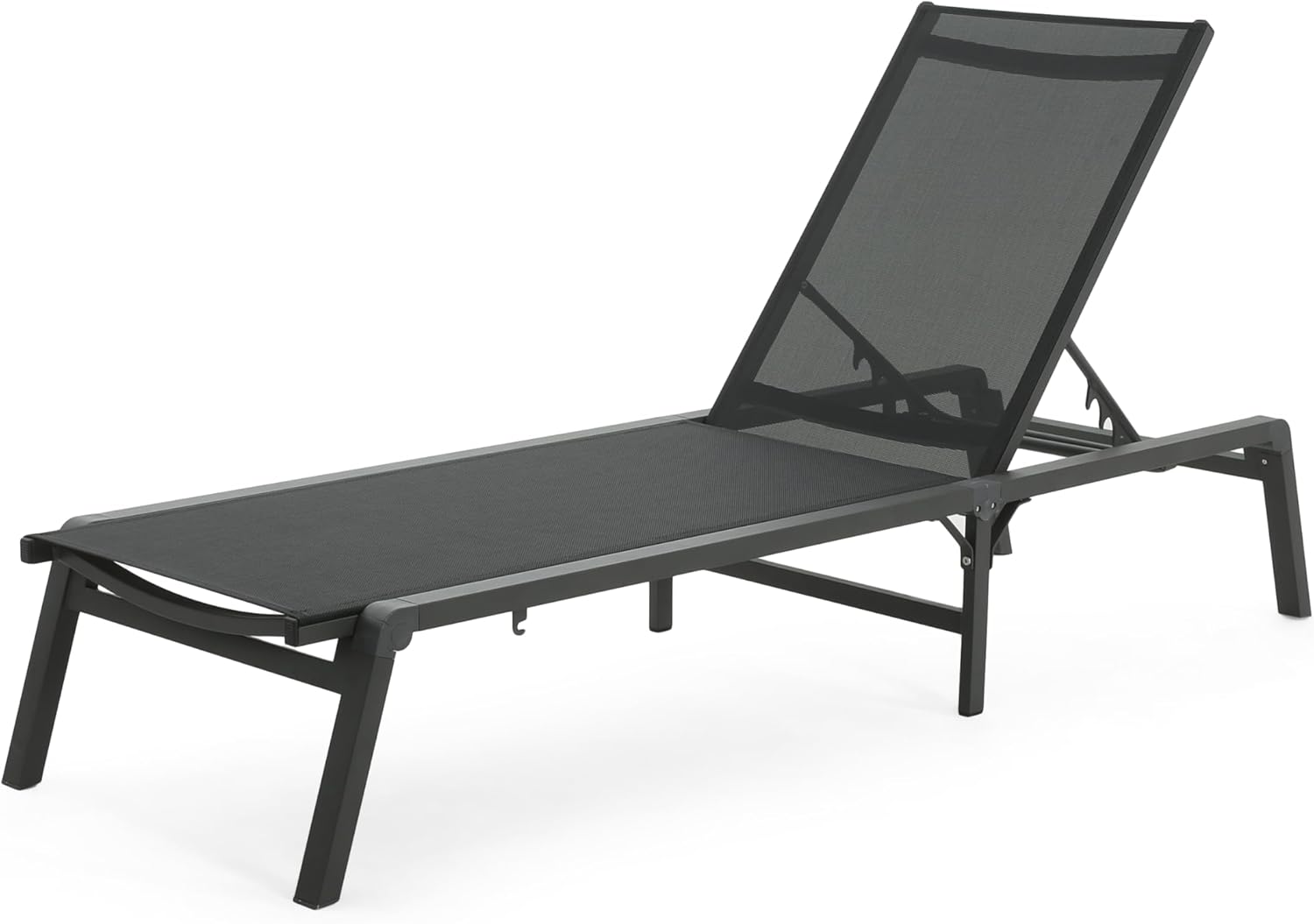 Outdoor Folding Lounge Set of 2 (Black) – Portable Patio Chairs with Adjustable Backrest, Lightweight Durable for Pool, Beach, Camping