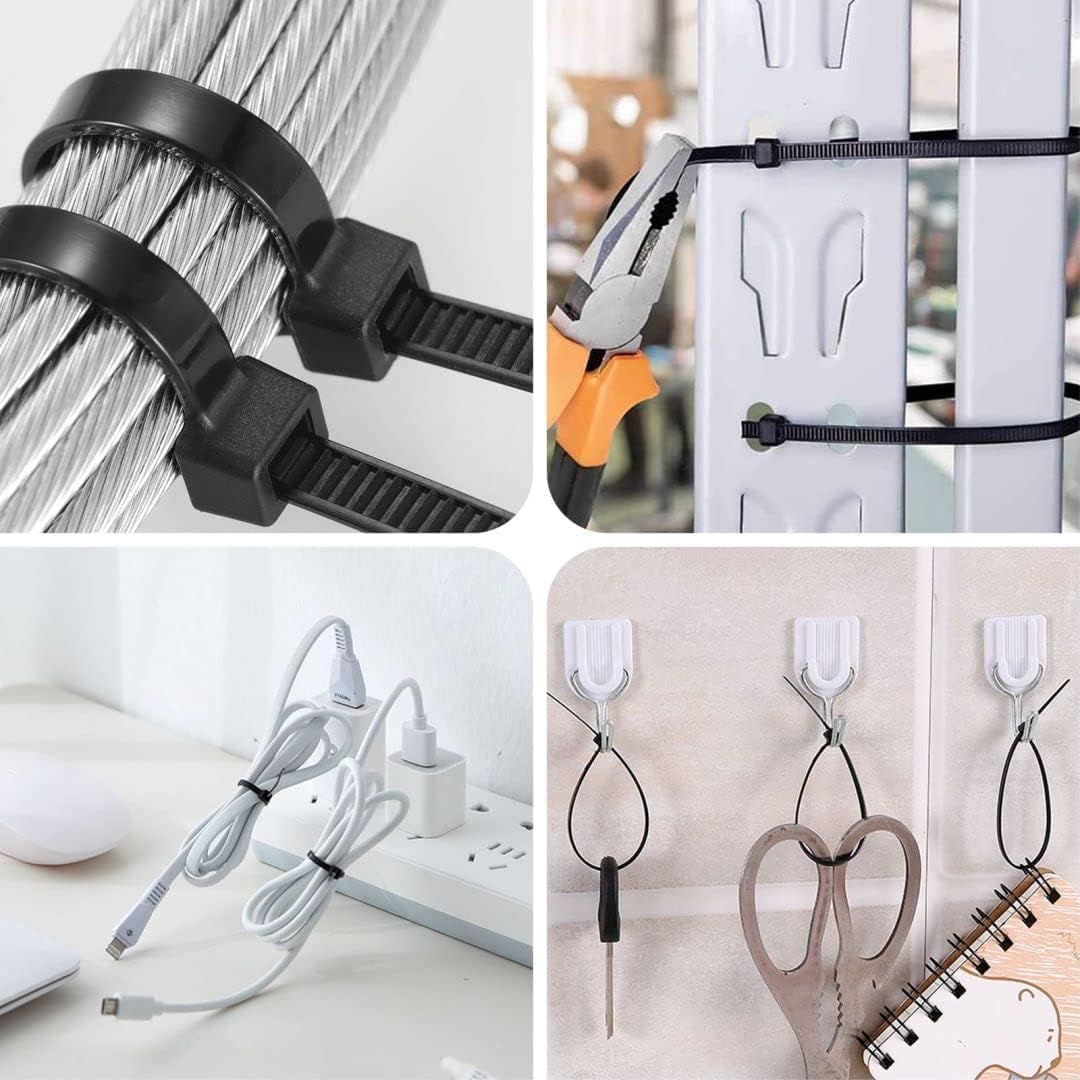 Zip Ties 12 inch Heavy Duty Zip Ties with 120 Pounds Tensile Strength, Black Cable Ties, 100 Pieces,by CKKAPTURE