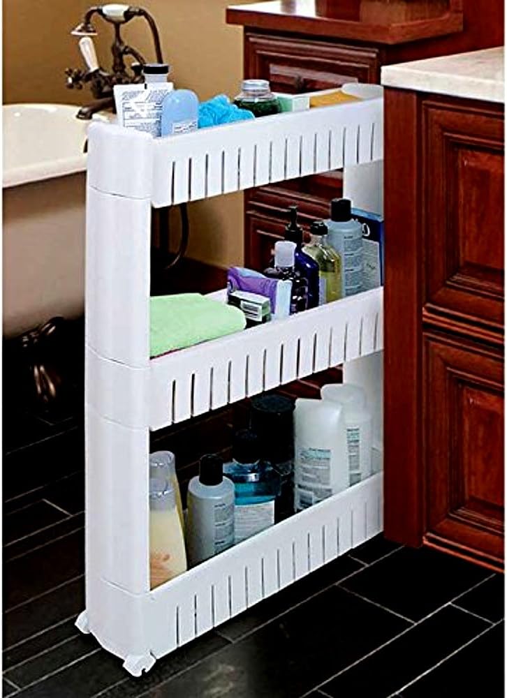Slim Slide Out Storage Tower for Kitchen, Bathroom, Laundry