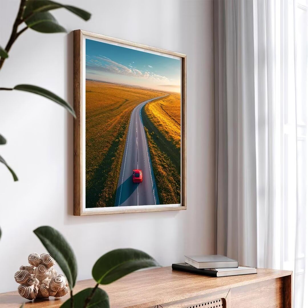 Malen Nach Zahlen Erwachsene Herbstlandschaft gelb Malen Nach Zahlen Bild, DIY Handgemalt Ölgemälde Kit für Anfänger und Kinder Mit 3-Pinseln und Acrylfarbe Zuhause Mädchen Geschenk 70x50cm w-3769