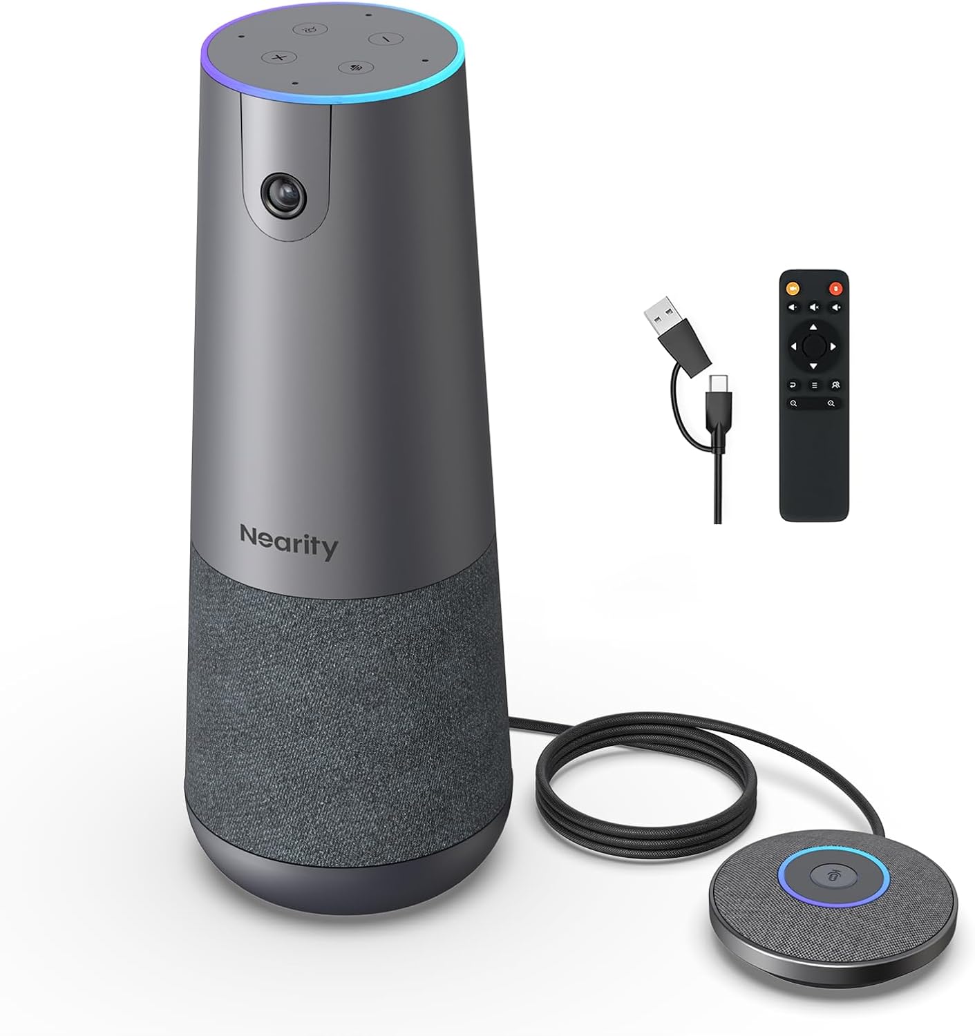 NEARITY 120 Max 4K Video Conference Camera with Microphone and Speaker, 8MP CMOS Video Conferencing System, 5X Zoom, Auto Framing, 4 Noise Cancelling Mics, 42ft Voice Pick Up for PC/Laptop/Smartboard