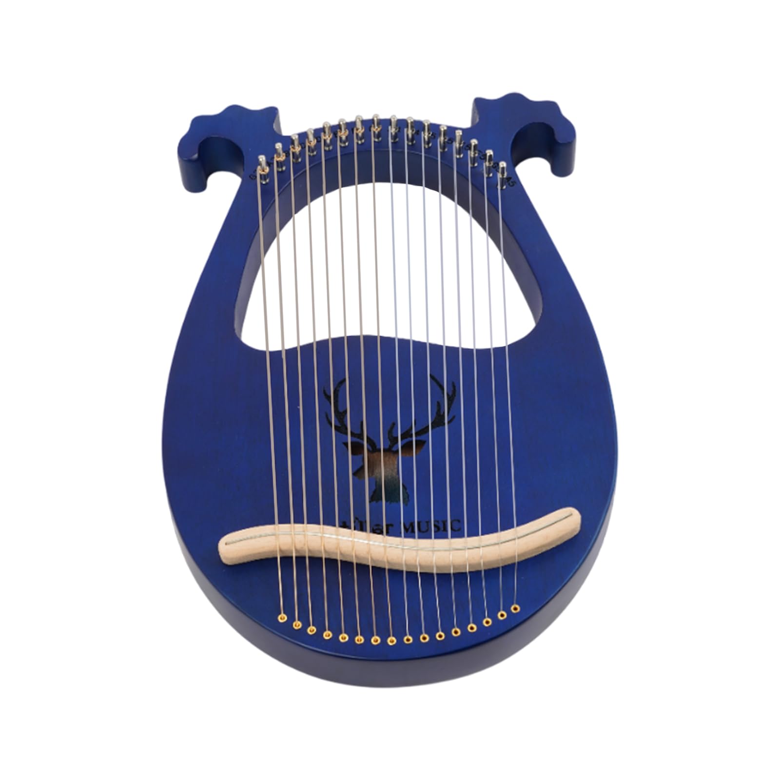 Lyre 16 cordes en acajou Lyre Harpe avec clé d'accordage Instrument de musique pour adultes enfants débutants