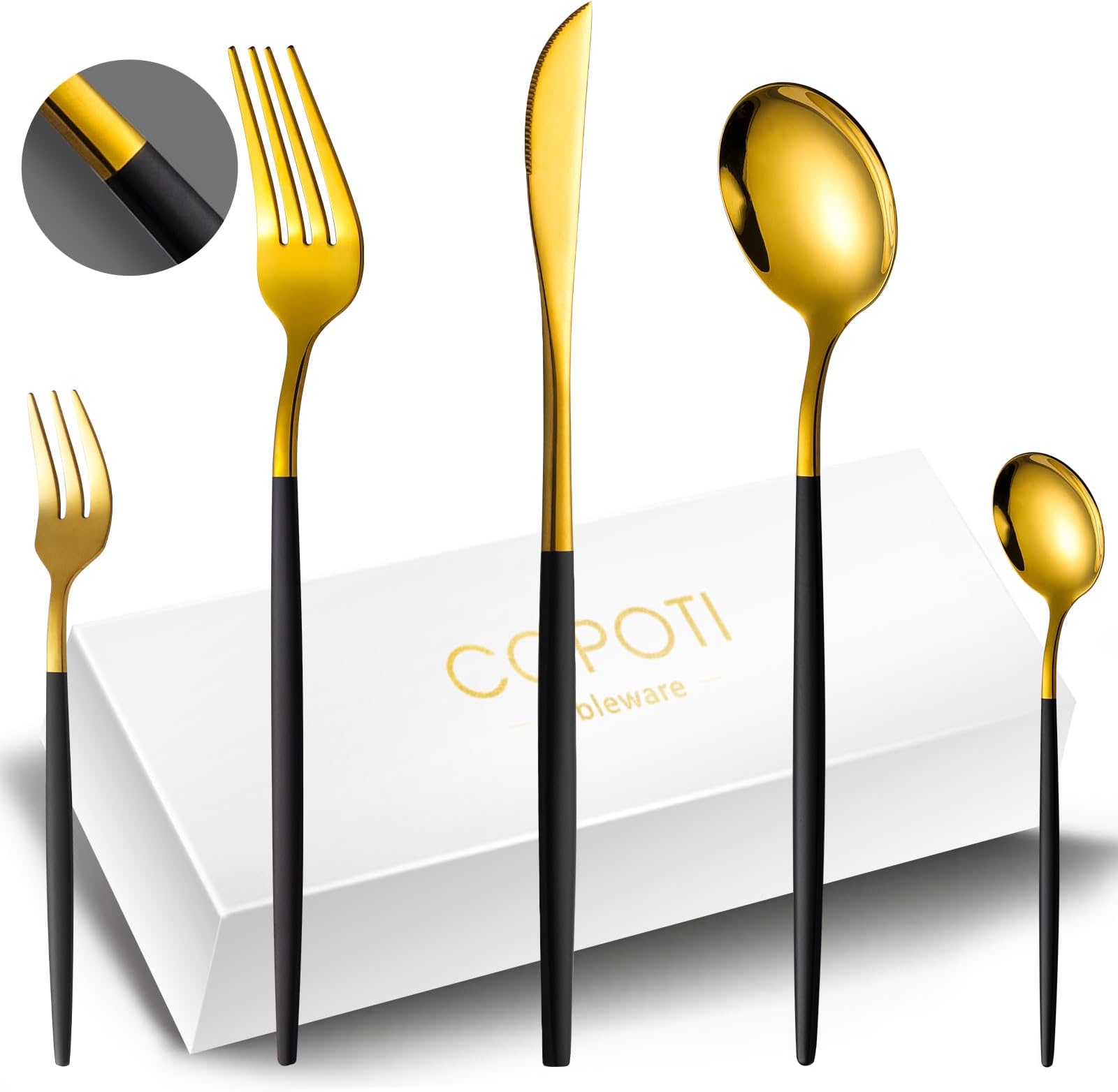 XIAOYU Couverts De Tous Les Jours 24 Pièces, Ensemble D'argenterie En Acier Inoxydable, Ensemble De Couverts Classiques Pour La Maison/restaurant, Service Pour 6, Manche Mat, Rose