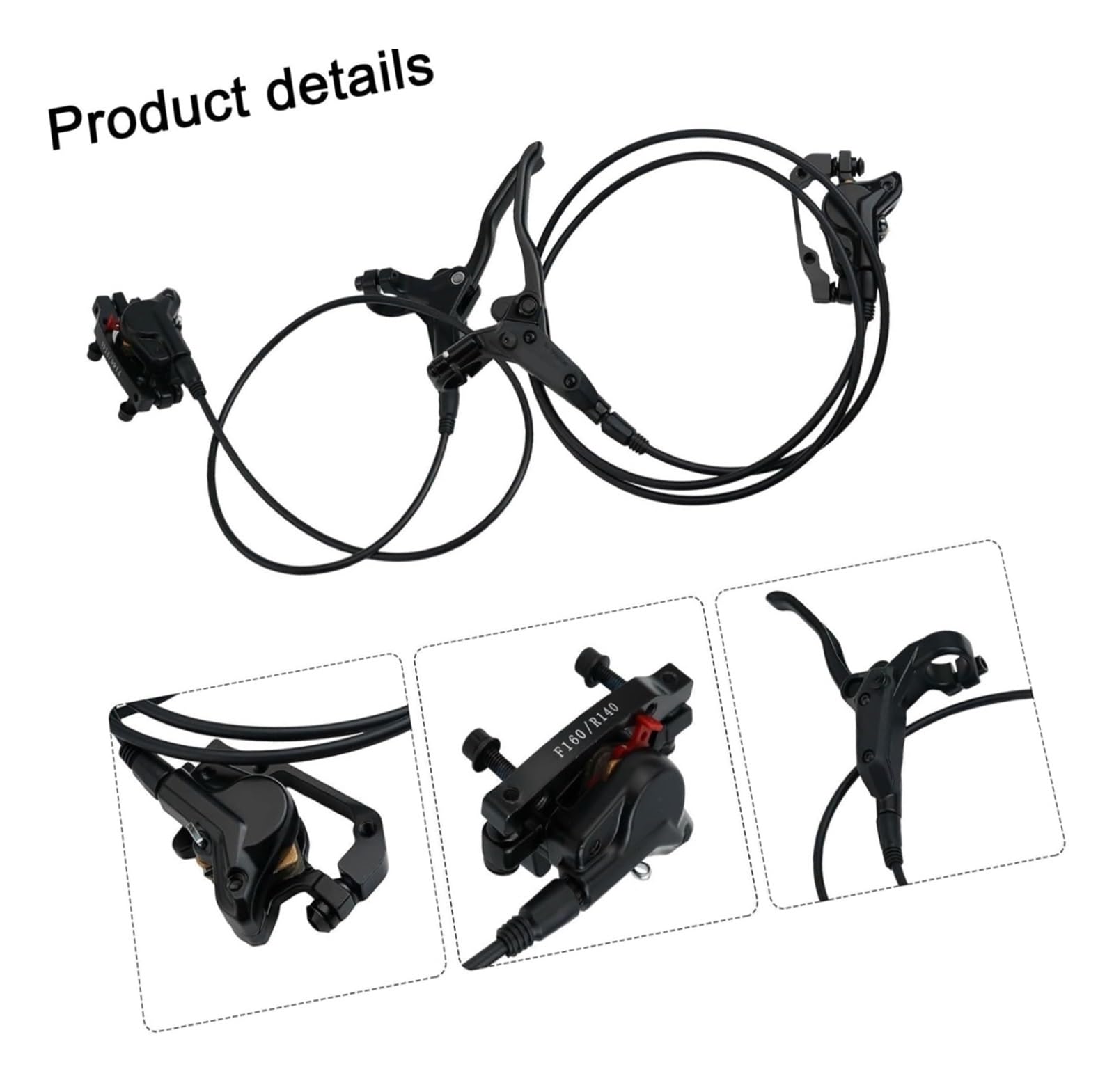 Set freni a disco idraulici for mountain bike, pinze a doppio pistone, lega di alluminio integrata, anteriore 850 mm posteriore 1350 mm for bicicletta MTB