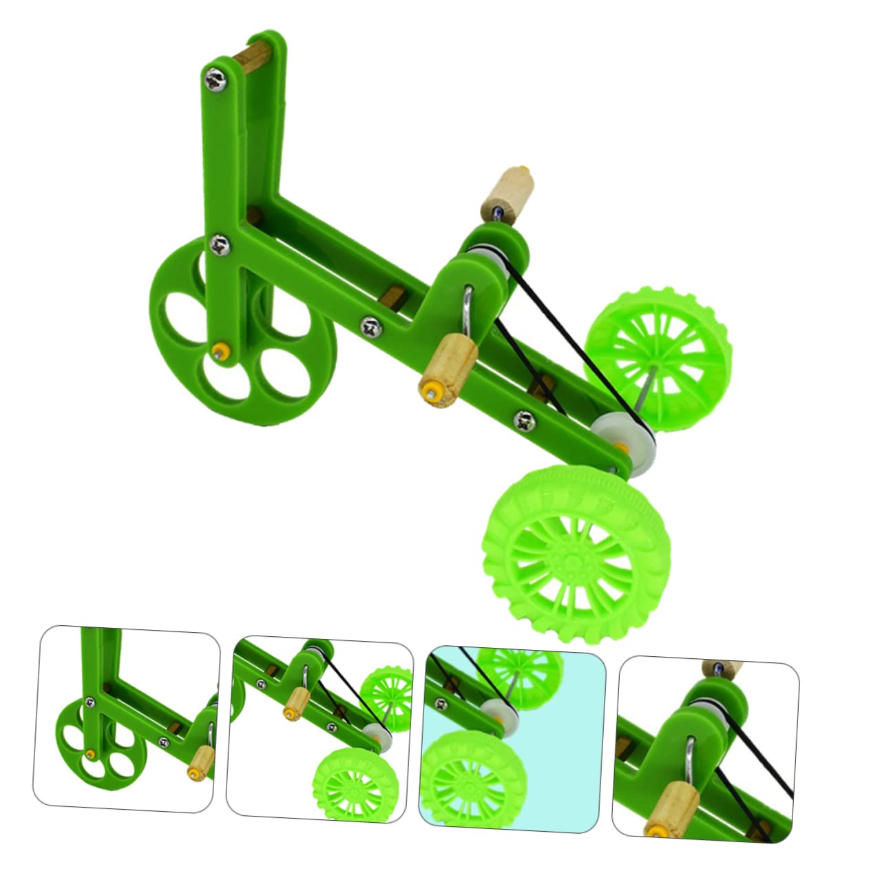 BESPORTBLE 3pezzi Gioco Per Pappagalli Su Bicicletta Giocattolo Divertente Per Addestramento e Gioco Quotidiano Bicicletta Verde