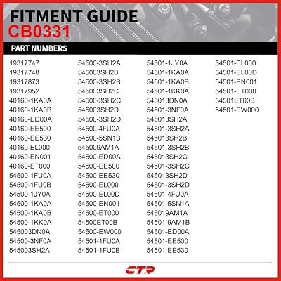 CTR CB0331 [OE Supplier] Front Lower Ball Joint Compatible with Chevrolet, Nissan Vehicles - Replaces 19317747, 19317748, 19317873, 19317952, 40160-1KA0A, 40160-1KA0B, 40160-ED00A, 40160-EE500, 40160-