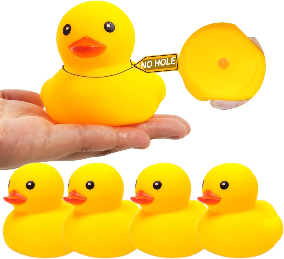 Amazon.com: Rubber Yellow Duck,Waterproof No Hole No Squeak 5 Pcs 3.4 ...