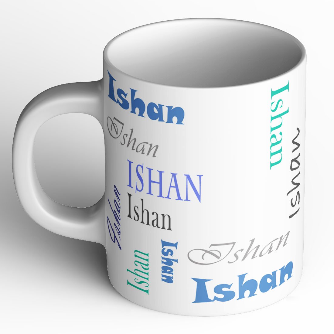 Abaronee Personalized Ishan Name Printed Ceramic Coffee Mug 350 ml