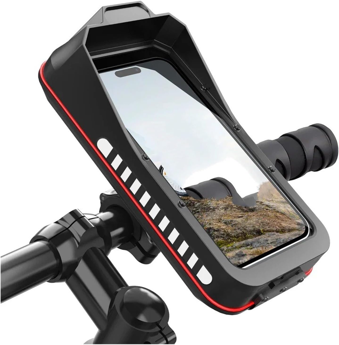 Bike Phone Mount Universal Waterproof Motorcycle Bicycle Mobile Phone Holder for 4.7-7.0 Inches Devices Quick Lock Bike Scooter Handlebar Stand Bicycle Phone Holder