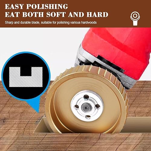 Miniatura 4 de Juego de 5 discos de tallado de madera para amoladora angular de 4 o 4 12 pulgadas con eje de 58 pulgadas, disco de tallado afilado de madera para