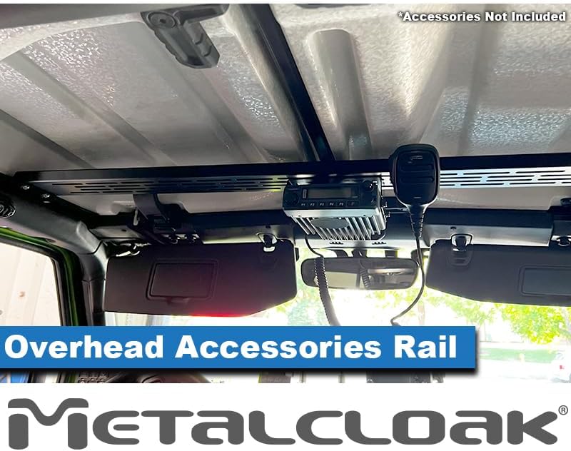 Overhead Accessory Rail for JL Wrangler & JT Gladiator (2018-23), Provides Accessory Mounting Locations, Adjustable Rail, Quick and Easy Installation; Black Textured Powder Coat Finish, Made in USA