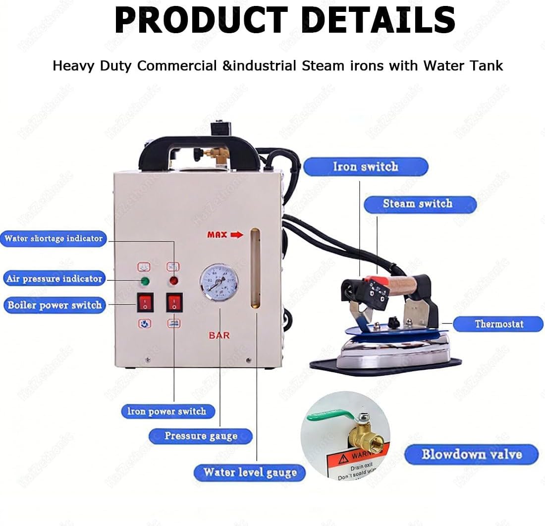Electric Steam Iron 1600w Boiler,Industrial Steam Ironing Station,900w Iron Steamer,4l Garment Steamer,for Clothes for Clothing Stores/Dry Cleaners/Laundry Tailor Studios