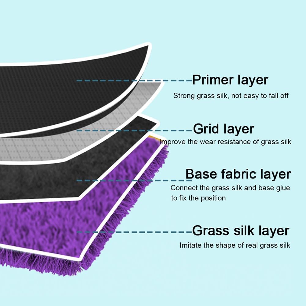 Outdoor Carpet, Artificial Grass Turf with Natural Looking, 3cm Synthetic Fake Grass Rug Mat, Landscape Garden Pet Dog Lawn (Color : Purple, Size : 20x32IN)