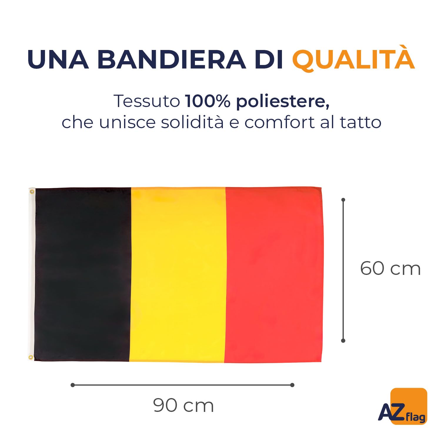 Bandiera Monocolore Azzurra 90x60 Cm, AZ FLAG, Poliestere Leggero Con Occhielli Metallici, Per Interni - 5