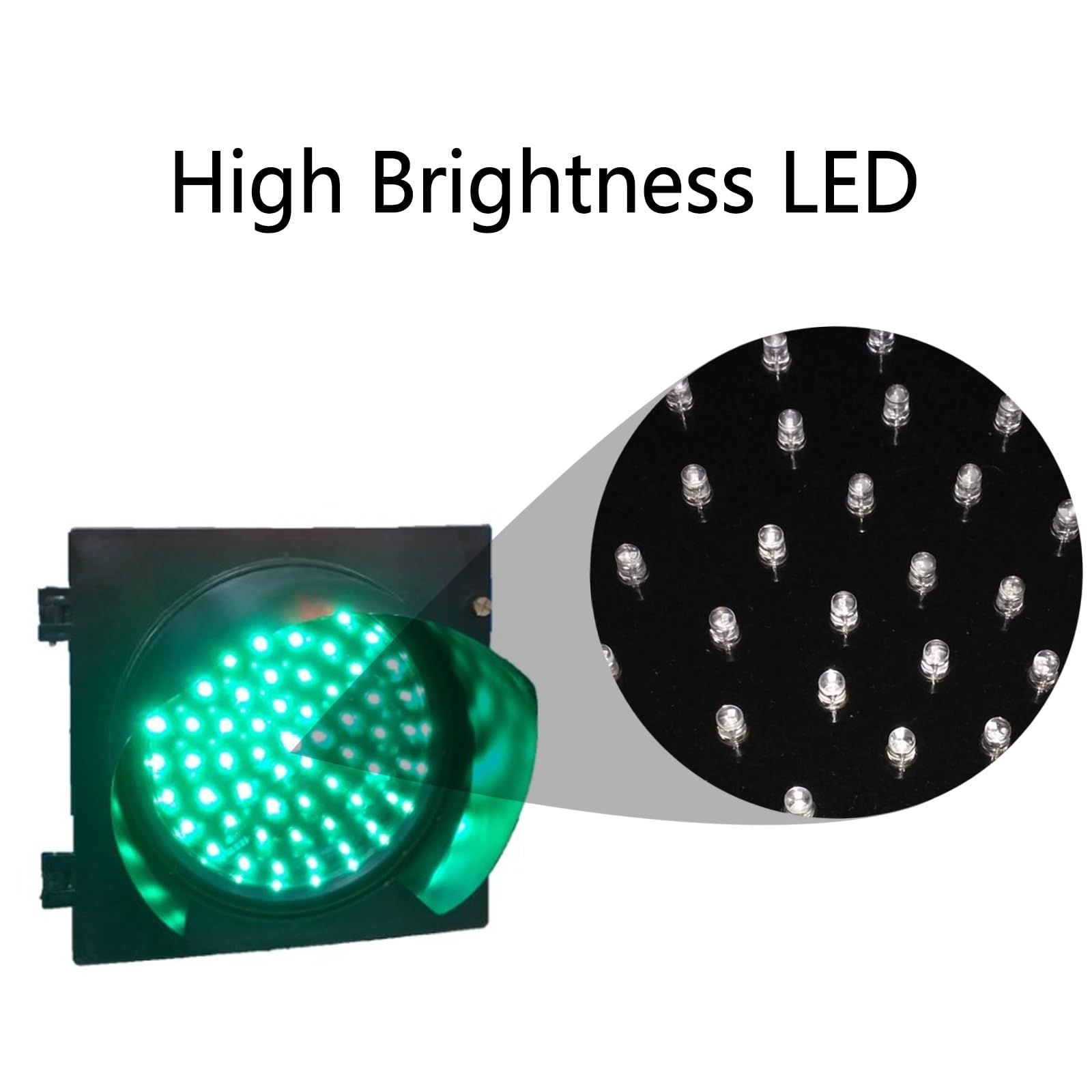 Sygnalizacja świetlna LED, światło drogowe LED, wodoodporny wskaźnik wyłączenia do użytku zewnętrznego, 200 mm (8 cali), żółte, 220 V AC, idealne do stref ładowania, drzwi odpadów