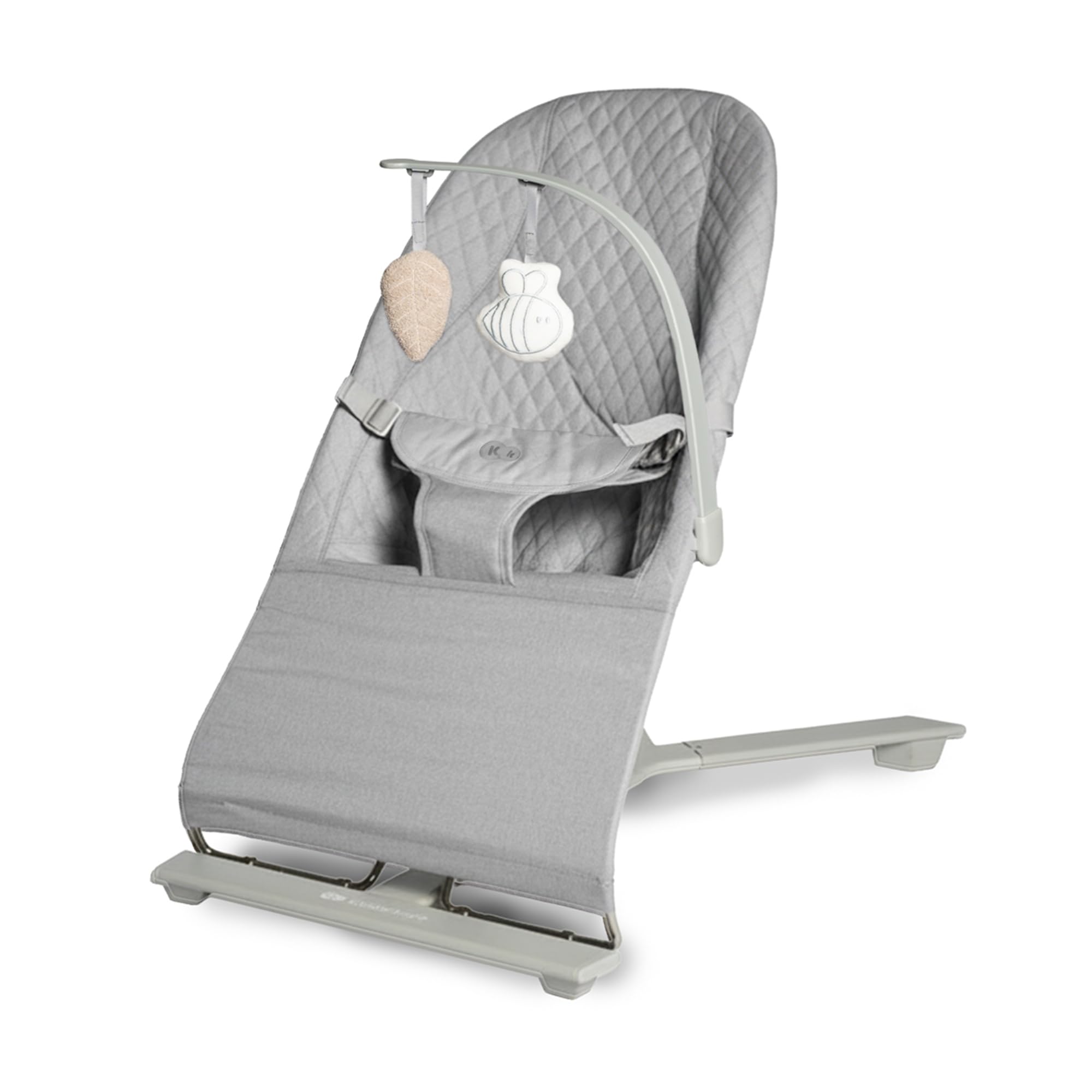 Kinderkraft MIMI, hamaca bebé, sin pilas, 3 posiciones, Gris claro