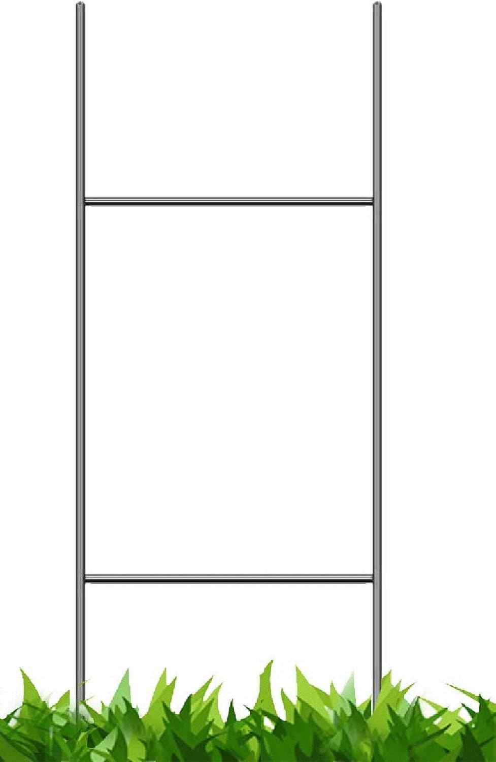 THE VIP 30'', Pack of 10 Double H-Frame Metal Sign Stake, 10x30 Inch, Silver, Galvanized Steel