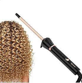 Baby Lizs Modelador de Cachos Profissional 9mm Cerâmico Bivolt Fino para Cachos Definidos e Duradouros Aquecimento Rápido Cabo Giratório