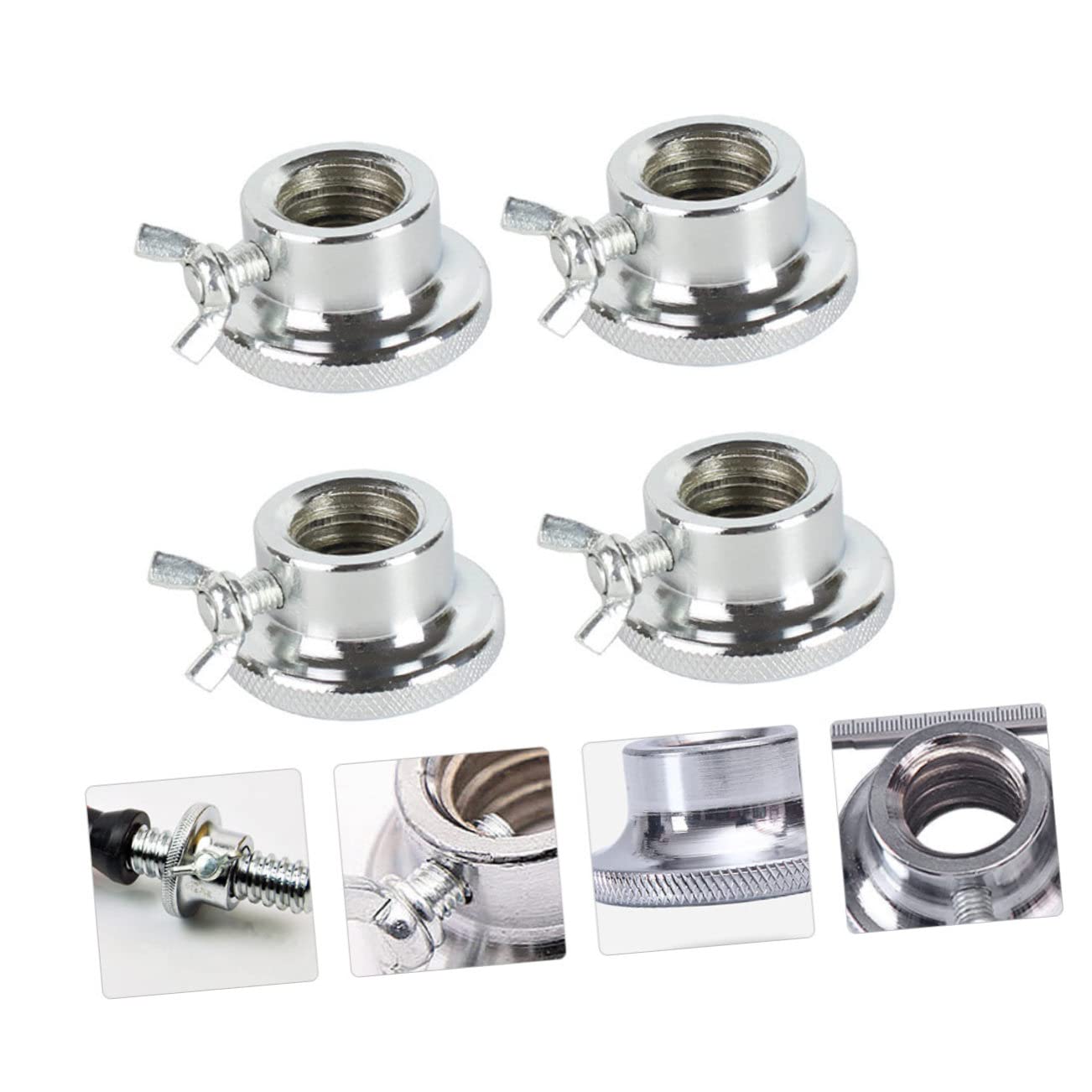 4 Pcs Anti-Slip Barbell Collar Screw Clamps 2.5cm Double Lock Security Nut for Weightlifting Sturdy Buckle Set for Dumbbell and Barbell