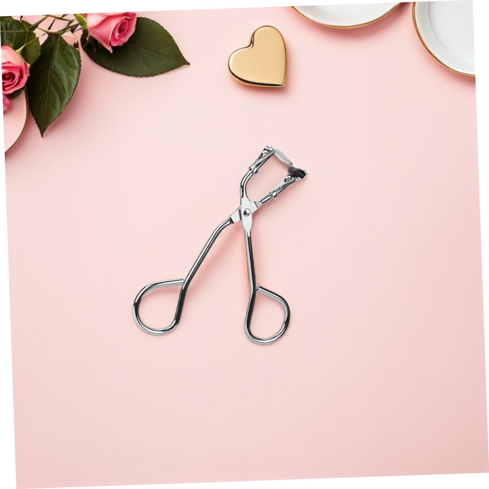 MAGICLULU Piegaciglia in Acciaio Inossidabile Portatile Argento, Strumento Pratico per Arricciare le Ciglia, Leggero e Curvo, per Trucco Professionale Quotidiano