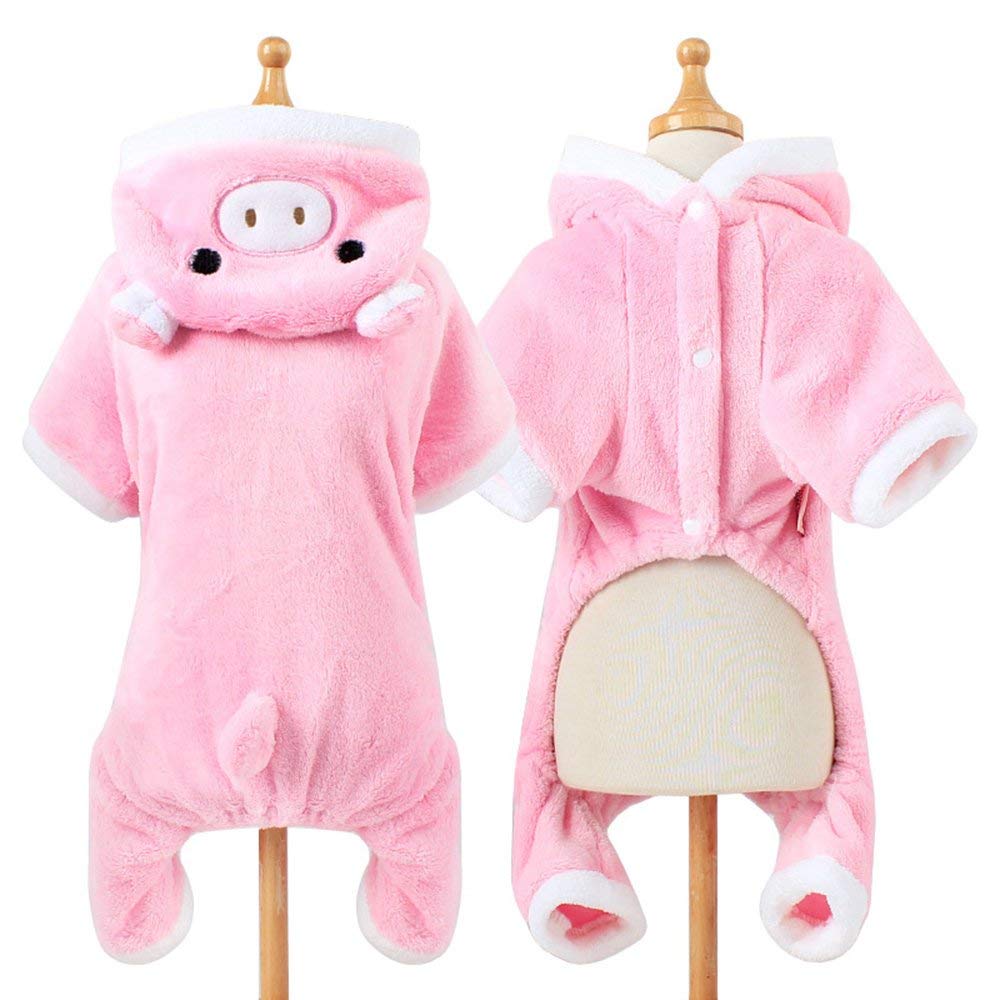 Meihejia Cute Small Dog Sweater Pink Pig Puppy Clothes Costume Warm Winter Coat with Hat - Only for Small Dogs and Puppies