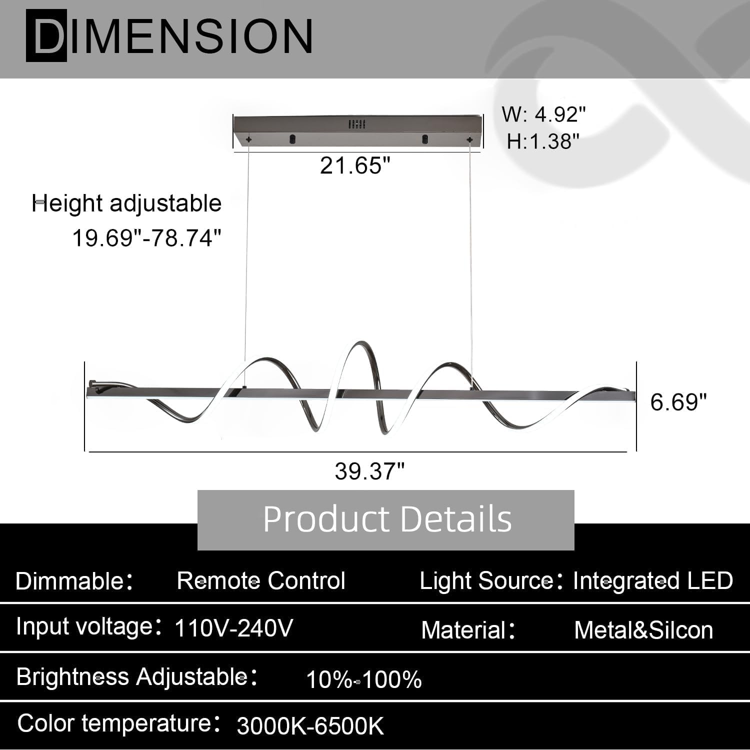 Hängelampe LED Pendelleuchte Esstisch, Hängeleuchte Dimmbar Esstischlampe 3000K-6000K, (Galvanisiertes Schwarz) | Kreative moderne Deckenleuchte, perfekt für Kücheninsel, Esszimmer, dekorative Beleuchtung über dem Esstisch