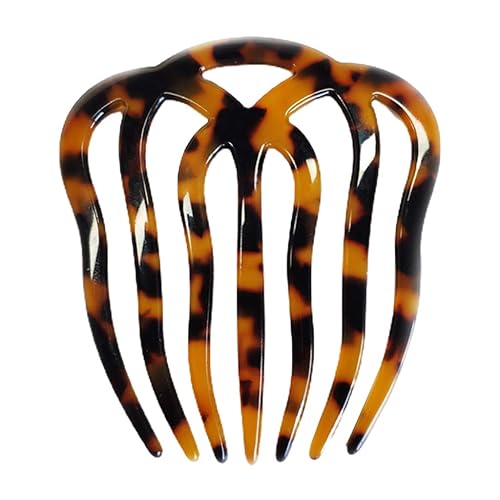 Twist Hair Side Comb Hollow Out 7 Teeth Acetate Antistatic Hairpin Vintage Tortoise for Shell Barrette C