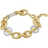 Michael Kors Pulsera de latón dorado para mujer, MKJ8547931