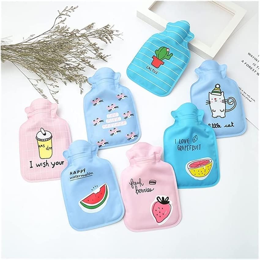 Hot Water Bottle, Winter Cute Warmer Bags Mini Hot Water Bottle Cartoon Hand Wamrer Water-Filling Hot Water Bag for Women Warm Warming Bag (Color : Random Style 1) (Color : Random Style 1)