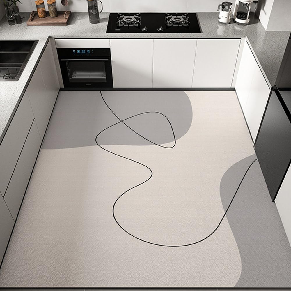 Tapis de cuisine anti-tache en PVC facile à nettoyer pour sol fatigué