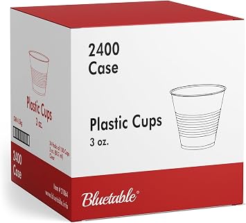 Plastic Cups 3 oz Bulk Case 2400 - Disposable Clear Cup 3 ounce - Small Bathroom Cups - Daily Chef Translucent Cup, Mouthwash & Medical Sample Urine Test - Water Cooler Dispenser [2400 Pack / Case]