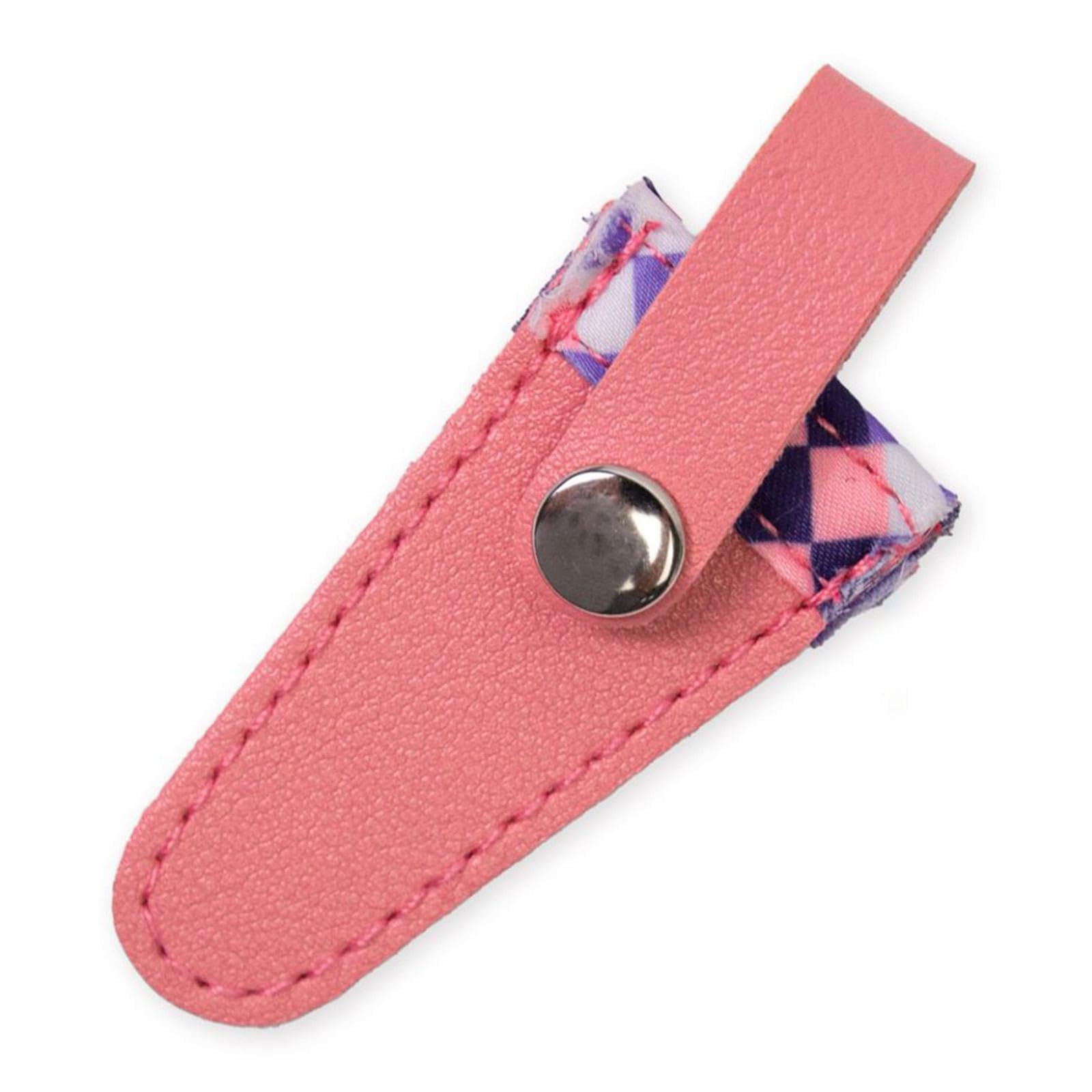 Nishiyuenyi Craft Scissor Sheath PU Leather Protective Sleeve 8x3cm Stylish Sewing Accessory Embroidery Scissors Storage Case for DIY, Pink