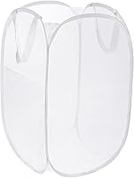 Vista 12 de PATIKIL Cesta de malla para lavandería, bolsa plegable con asas para lavandería, viajes, color beige