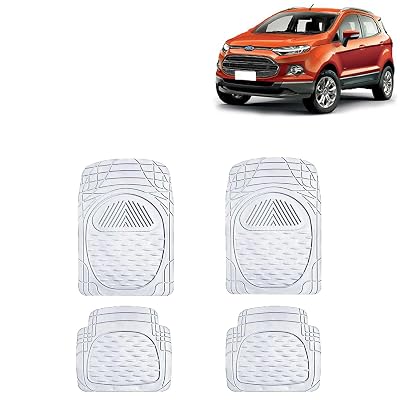 KINGSWAY® Anti-Skid Rubber Car Floor Mat Compatible with Ford Ecosport, (Year 2012-2016), PVC Car Foot Mats with Anti Te