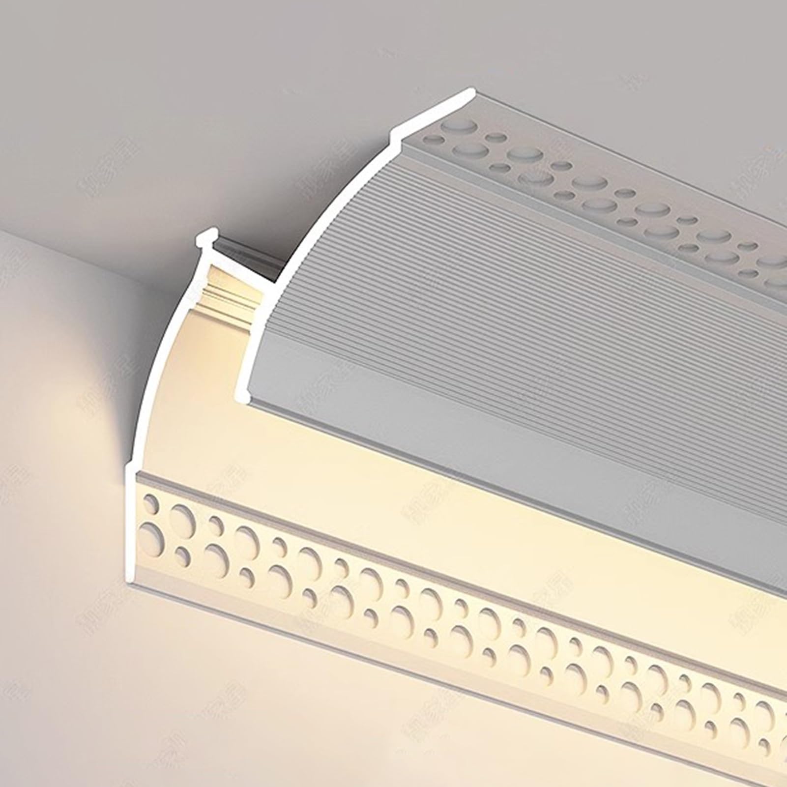 Profili per Strisce Led Diffusore in Alluminio per Illuminazione Indiretta a Soffitto, Battiscopa Bianco Canale Led Senza Luce Led, Diffusore Led Modanatura Corona per Arredamento Casa(8m/26.2ft)