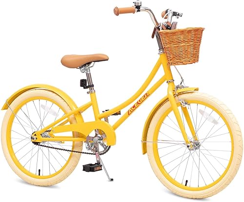 ACEGER Bicicleta para niñas con canasta, bicicleta para niños de 3 a 13 años, incluye freno de posavasos y freno de pinza, 14, 16, 18 pulgadas, con