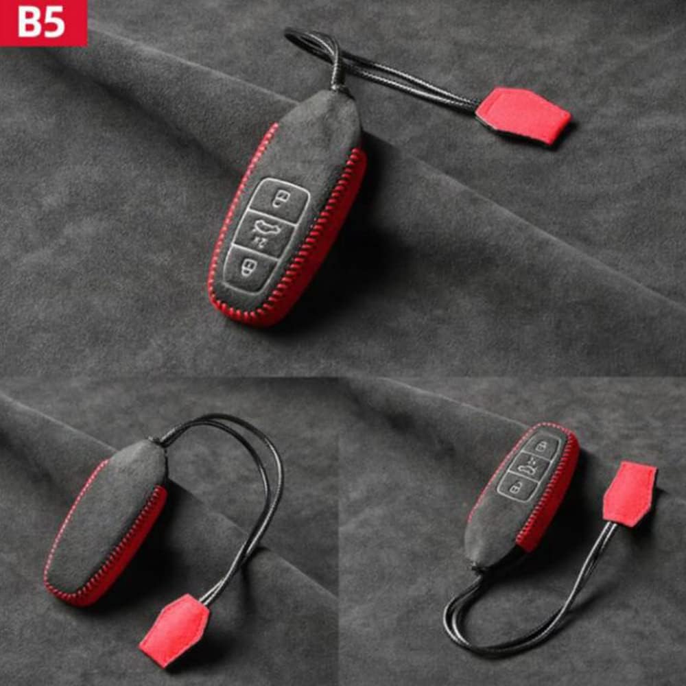 Luxury Suede Handmade Leather Smart Car Key Fob Case Cover Shell Fit for Lamborghini URUS 2021-2022