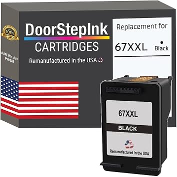 DoorStepInk 67XXL Black Remanufactured Ink Cartridge Replacement for HP 67XXL - Compatible with DeskJet 2724/2725/2755e/4155, Envy 6055/6075 - High Yield 1-Pack