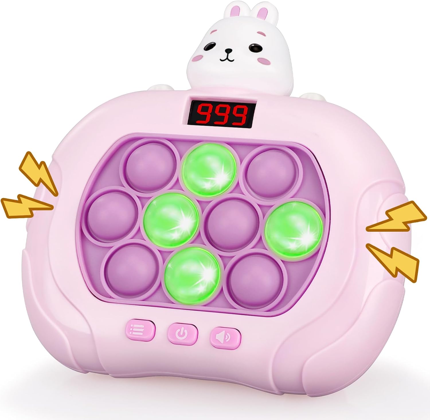 Narotood Quick Push Pop Game - Light Up Bubble Fidget Toy for Kids & Adults, Handheld Puzzle Game Sensory Toys, Great Gift for Christmas, Easter & Birthdays for Boys and Girls Ages 3-12 (Rabbit)